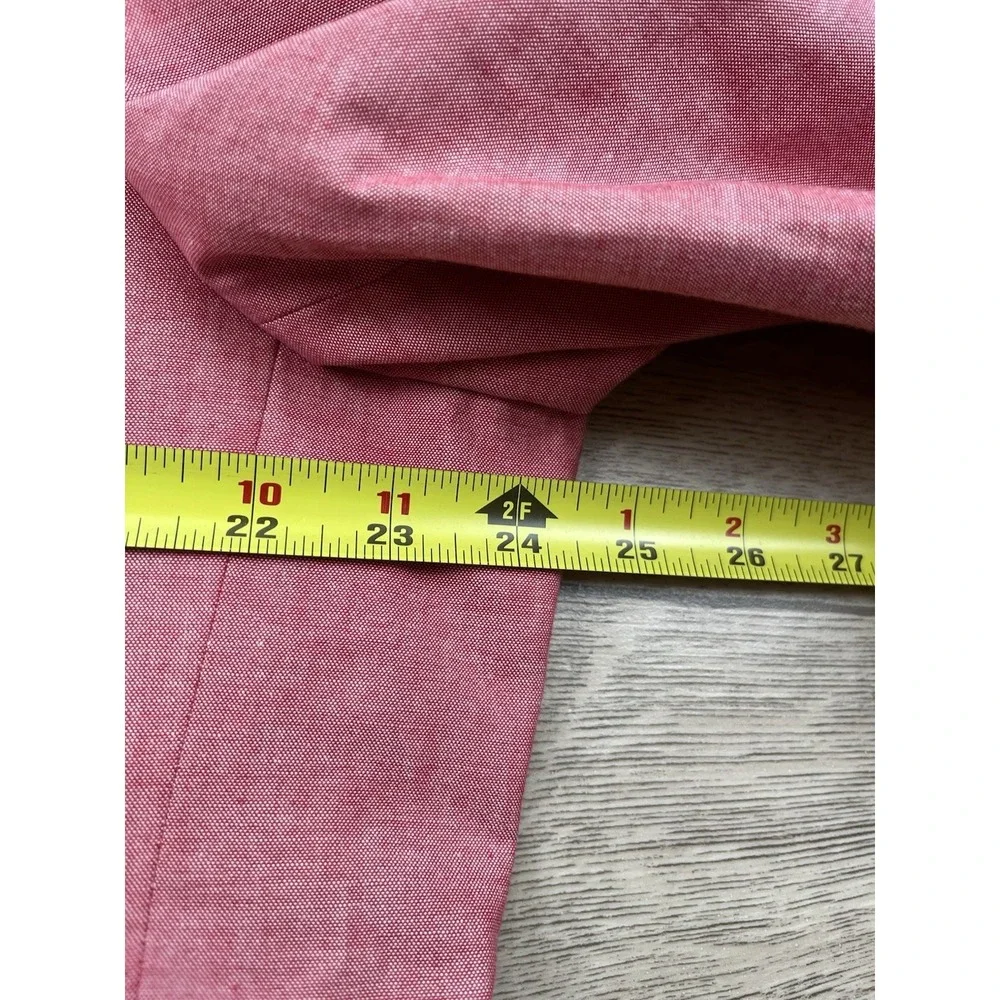Tommy Hilfiger Suit Jacket Men's Sz 48L Pink Red Salmon Modern Fit Chambray NWT